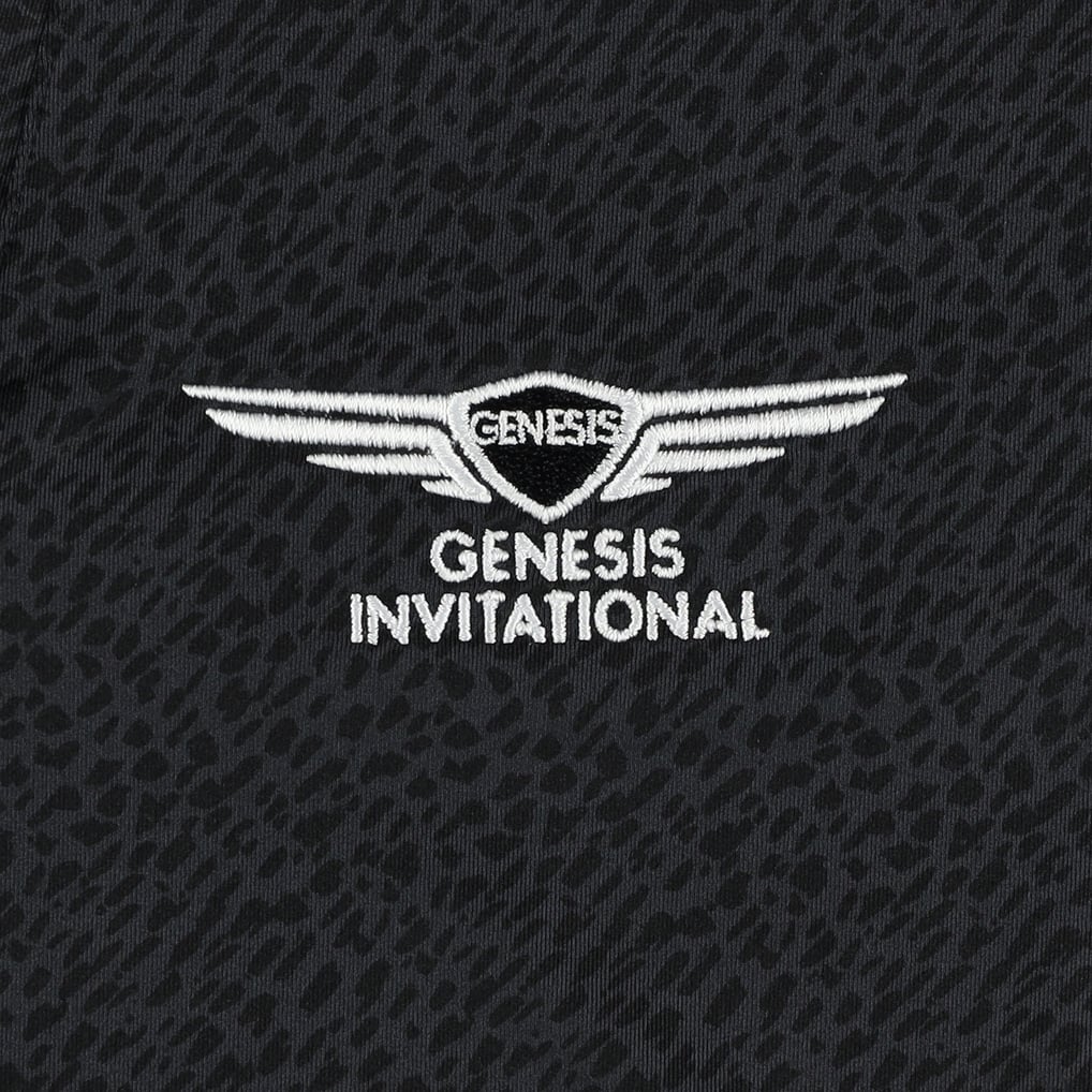  Genesis Invitational FootJoy Women's Printed Cap Sleeve Polo - Black